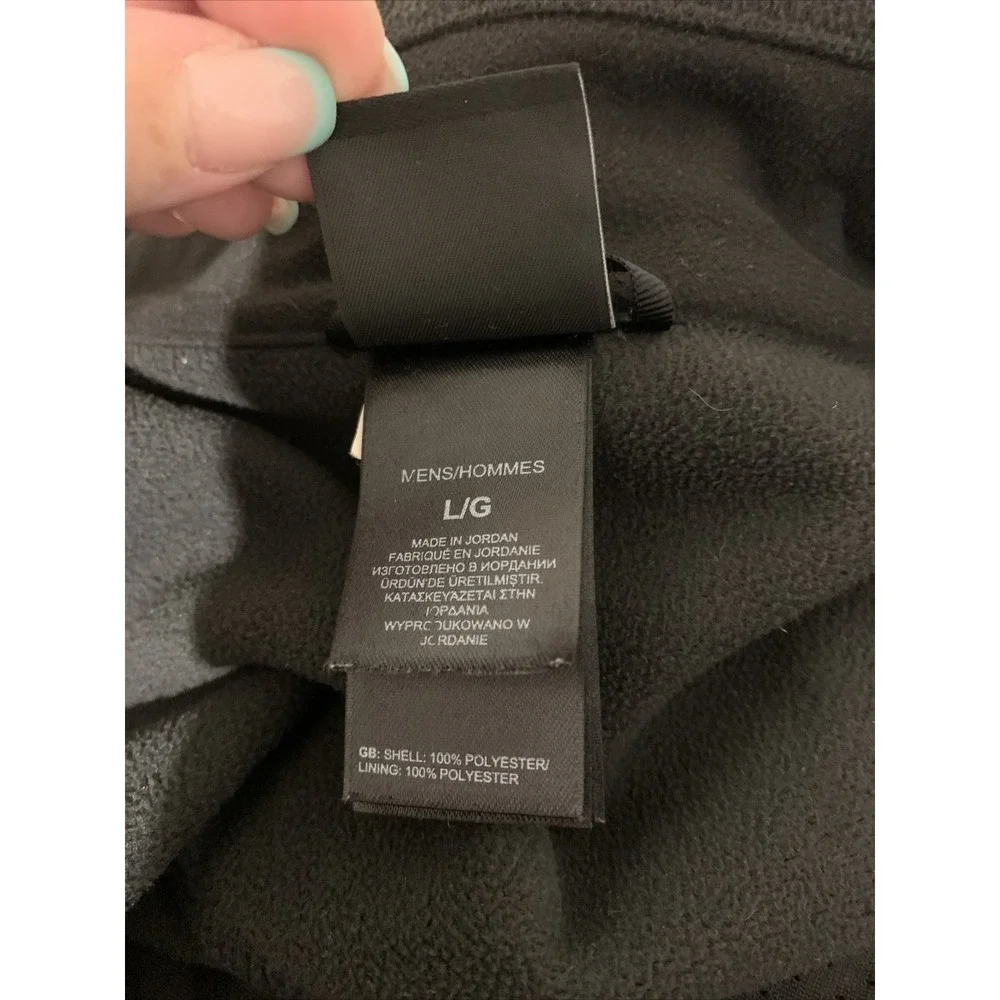 the north face large mens fleece sleeveless jacket black full zip guc